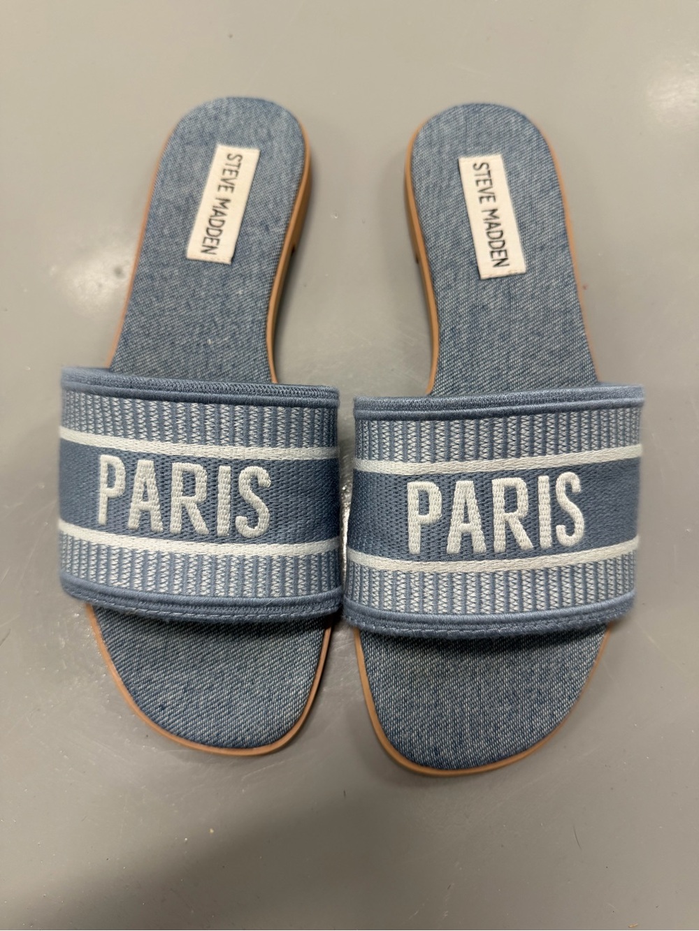 Steve Madden Denim Blue 'PARIS' Slide Sandals